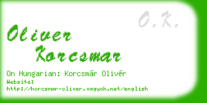 oliver korcsmar business card